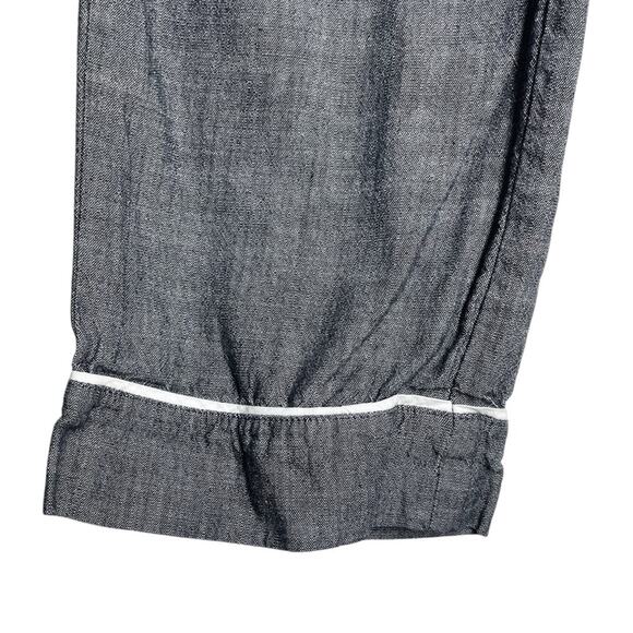 Maison Du Soir Charcoal Gray Black Cotton Lobg Sleeve Button Up Pajama Set Small - Picture 14 of 14